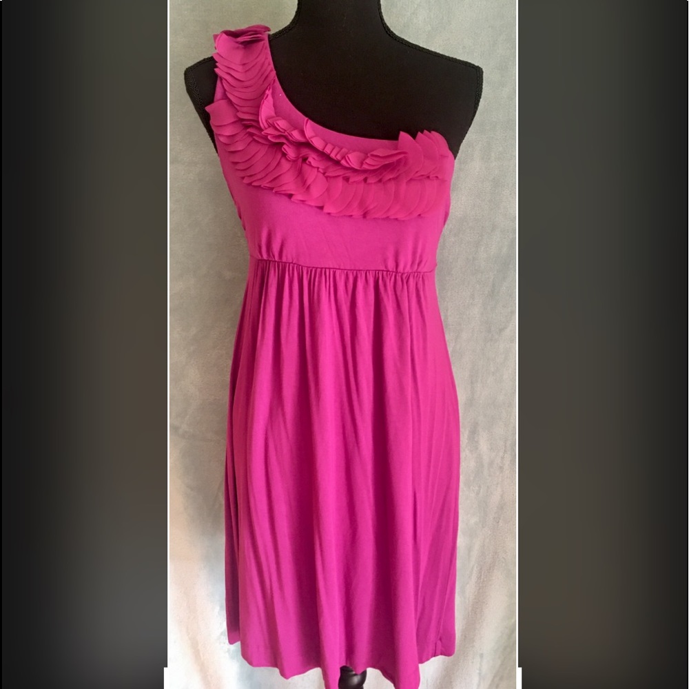 Soma One Shoulder Dress Size M in Magenta